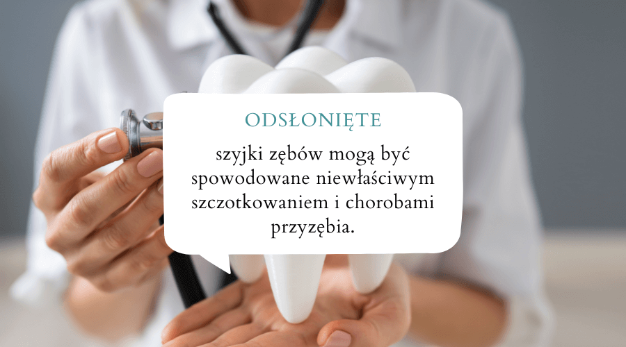 odsłonięte szyjki zębów mogą być spowodowane niewłaściwym szczotkowaniem i chorobami przyzębia